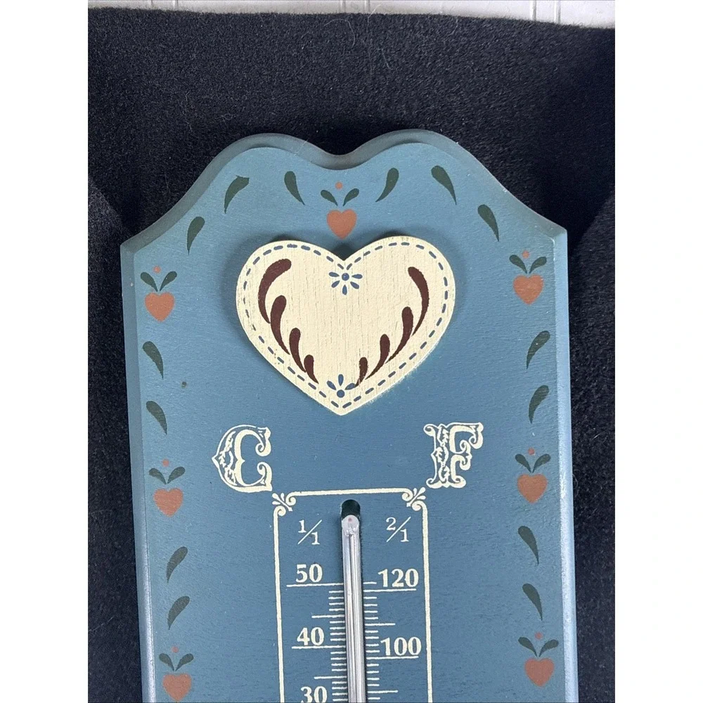 Vintage Hand Painted Wall Hanging‎ Thermometer Cottage Core Decor Hearts 12